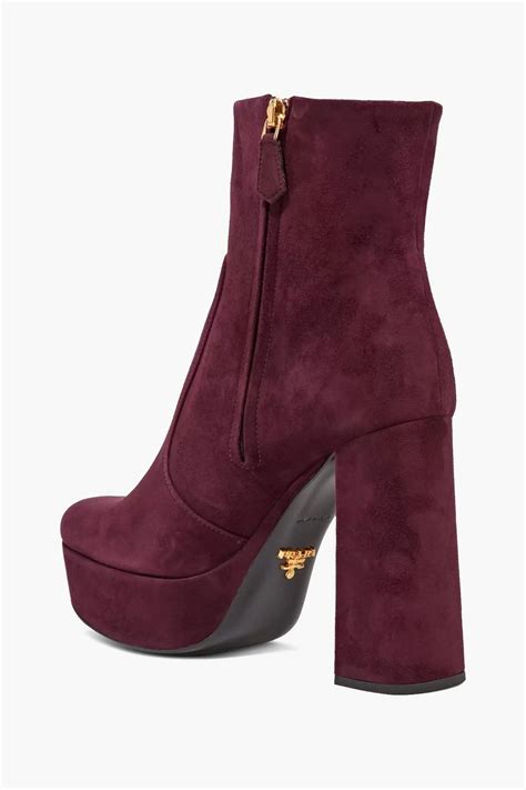 prada purple chelsea boots|prada suede platform ankle boots.